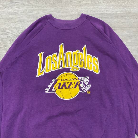 Vintage 90s Los Angeles Lakers Crewneck Pullover Sweatshirt Women's XL - Picture 2 of 11
